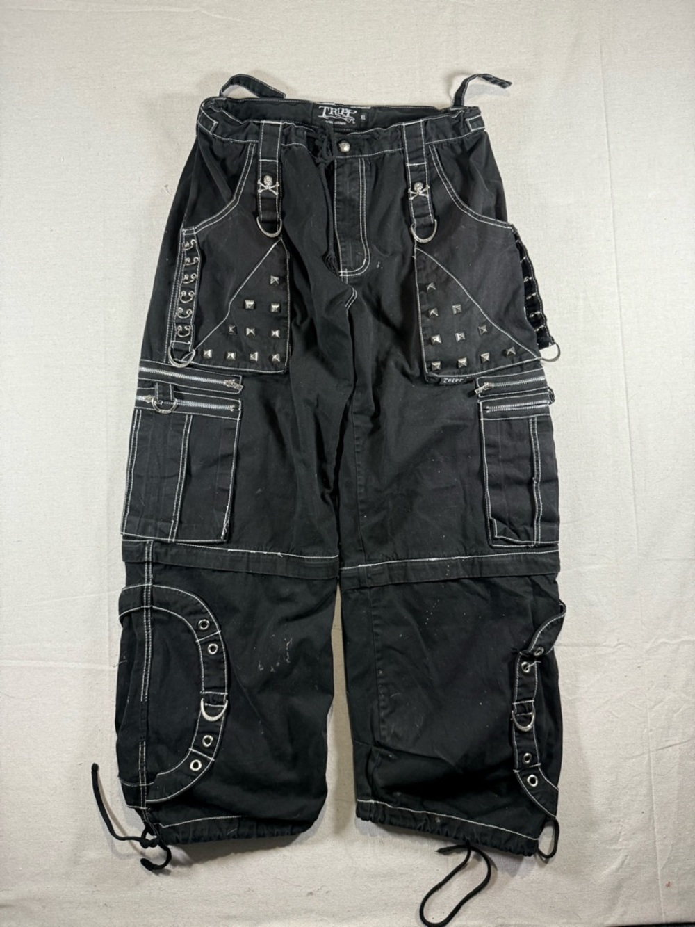 Y2K Insane Tripp NYC Pants Baggy Skulls And Straps Bondage Tripp NYC Pants